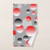 COLORFUL RED BLACK GRAY GEOMETRIC ABSTRACT PATROON BAD HANDDOEK (Handdoek)