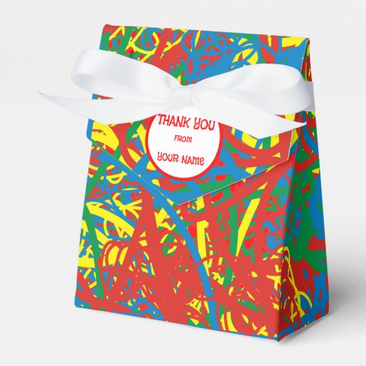 Colorful Red Blue Green Yellow Scribbles Crayon Bedankdoosjes (Voorkant Zijde)