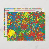 Colorful Red Blue Green Yellow Scribles Abstract Briefkaart (Voorkant / Achterkant)