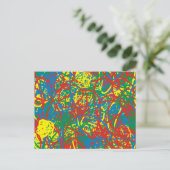Colorful Red Blue Green Yellow Scribles Abstract Briefkaart (Staand voorkant)