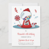 Colorful Red Blue Gumball Machine Birthday Kaart (Voorkant)