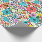 Colorful Red Blue Wild Flowers en Ladybugs Cadeaupapier (Hoek)