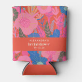 Colorful Red Boho Floral Custom Vrijgezellenfeest Blikjeskoeler (Voorkant)