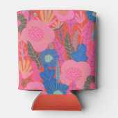 Colorful Red Boho Floral Custom Vrijgezellenfeest Blikjeskoeler (Achterkant)