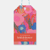 Colorful Red Boho Floral Custom Vrijgezellenfeest Cadeaulabel (Achterkant)