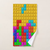 Colorful Red Building Blocks Aangepast Bad Handdoek (Handdoek)