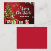 Colorful Red en Green Merry-kerstkaart Notitiekaartje (Voorkant / Achterkant)