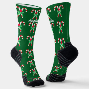 Colorful Red en White Candy Canes Socks Sokken