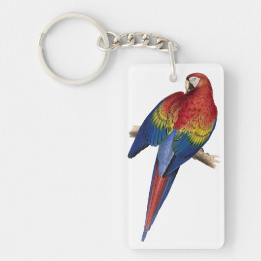 Colorful Red en Yellow Macaw Sleutelhanger (Voorkant)