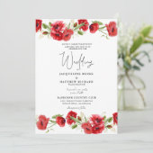 Colorful Red Floral II Weddenschap Kaart (Staand voorkant)