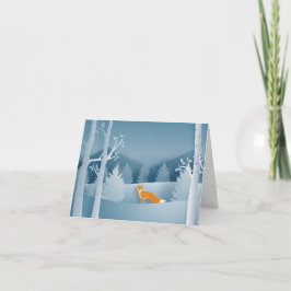 Colorful Red Fox in Winter Notitiekaartje