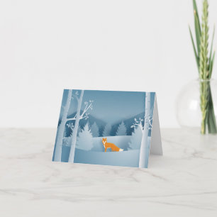 Colorful Red Fox in Winter Notitiekaartje