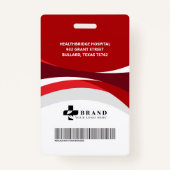Colorful Red Fstromend Design Medical ID & Logo Badge (Achterkant)