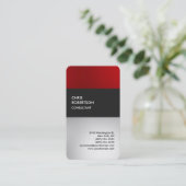Colorful Red Gray Rond-kaart voor bedrijfsprofiel Visitekaartje (Staand voorkant)