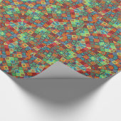 Colorful Red Green Blue Diamond Star Patroon Cadeaupapier (Hoek)