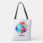 Colorful Red Green en Aqua Abstract Tote Bag (Achterkant)