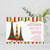 Colorful Red Green-kerstfeest Kaart (Staand voorkant)