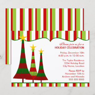 Colorful Red Green-kerstfeest Kaart
