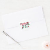 Colorful Red Green Kerstmis gaat over Jezus Ronde Sticker (Envelop)