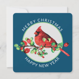 Colorful Red Kerstmis Cardinaal Square Holiday Feestdagenkaart