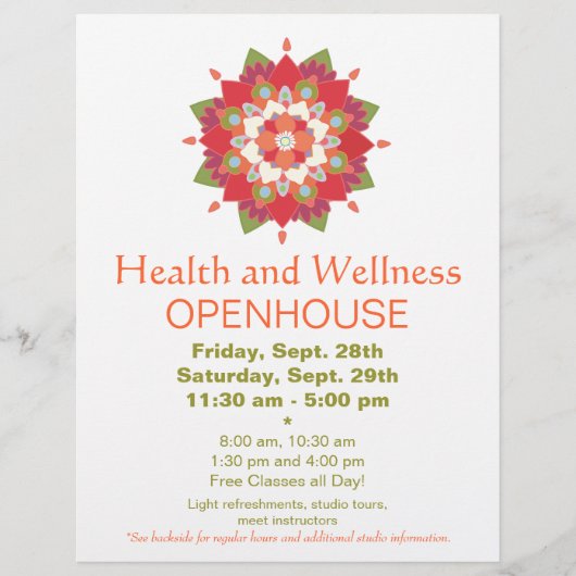 Colorful Red Lotus Health and Wellness Flyer 2 (Voorkant)