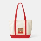 Colorful Red Madras Pset Monogram Tote Bag (Achterkant)