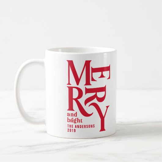 Colorful red  merry chritsmas gift koffiemok (Links)