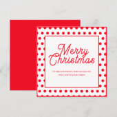 Colorful Red Polka Dots Merry Christmas Card (Voorkant / Achterkant)