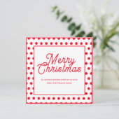 Colorful Red Polka Dots Merry Christmas Card (Staand voorkant)