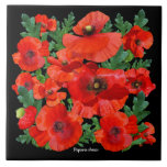 Colorful Red Poppies Tegeltje<br><div class="desc">Prachtige rode papavers maken een prachtige kleurrijke tegel.</div>
