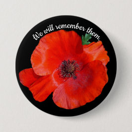 Colorful Red Poppy Ronde Button 7,6 Cm