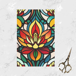 Colorful Red Water Lily Stained Glass Tissuepapier