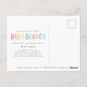 Colorful regenboogbrunch-uitnodiging voor baby briefkaart (Achterkant)
