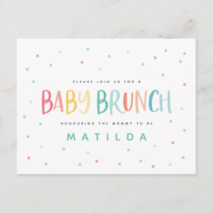 Colorful regenboogbrunch-uitnodiging voor baby briefkaart