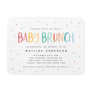 Colorful regenboogbrunch-uitnodiging voor baby magneet