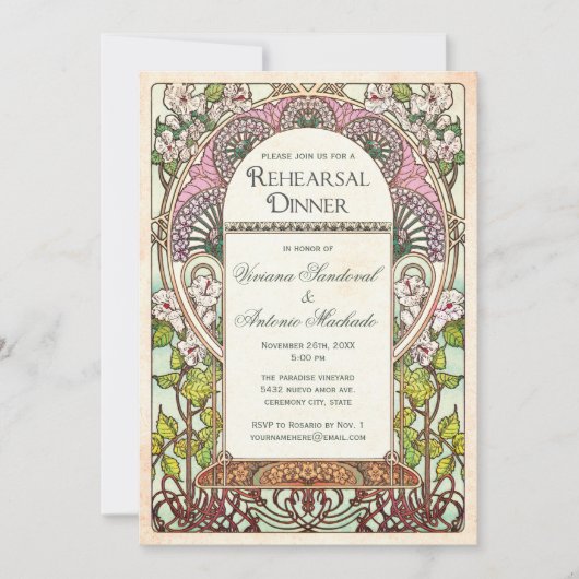 Colorful  Rehearsal Dinner Invitations Kaart (Voorkant)