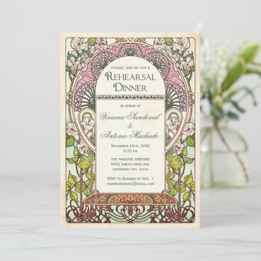 Colorful  Rehearsal Dinner Invitations Kaart (Staand voorkant)