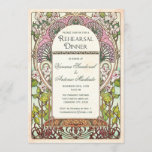 Colorful  Rehearsal Dinner Invitations Kaart<br><div class="desc">Colorful repetitief diner uitnodigingen in een florale Art Nouveau-stijl. Strikt, elegant en decoratief. Herinnerend aan de chic uit de jaren 20. Deze uitnodiging maakt deel uit van een trouwenset (met inbegrip van trouwuitnodigingen, rsvp, tafelkaarten en andere accessoires die van dit ontwerp gebruik maken). Voeg eenvoudig uw eigen gegevens toe in...</div>