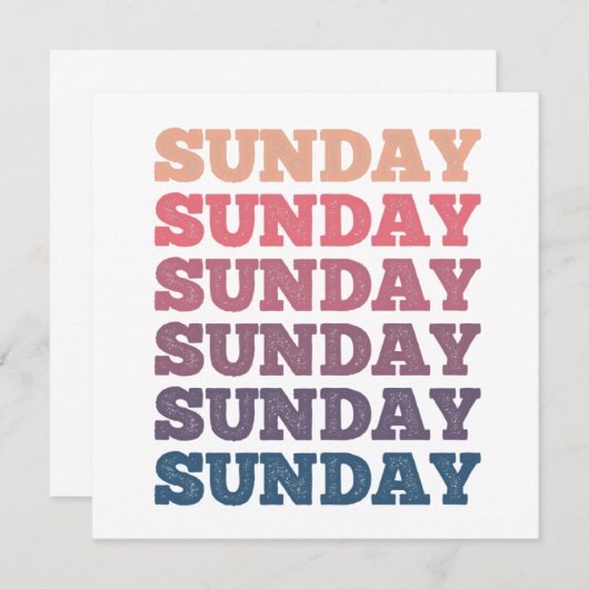 Colorful Repeeeated Sunday Sunday Sunday Sunday Kaart (Voorkant / Achterkant)