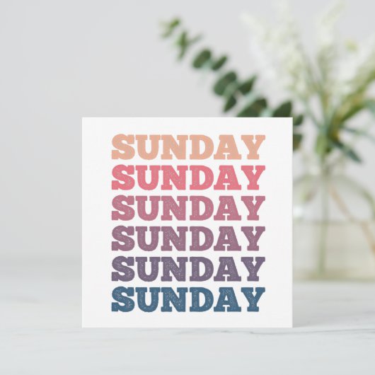 Colorful Repeeeated Sunday Sunday Sunday Sunday Kaart (Staand voorkant)