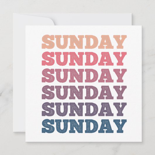 Colorful Repeeeated Sunday Sunday Sunday Sunday Kaart (Voorkant)