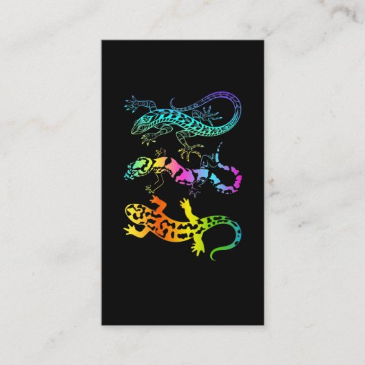 Colorful Reptile Art Gecko Lizard Pastel Visitekaartje (Voorkant)