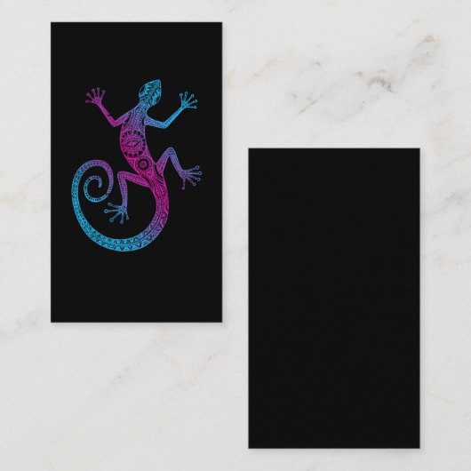 Colorful Reptile Tribal Gecko Lizard Lover Visitekaartje (Voorkant / Achterkant)