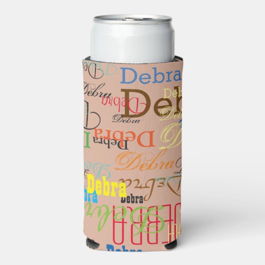 Colorful Repving Names Overlapt Custom Seltzer Blikjeskoeler (Seltzer Voorkant)