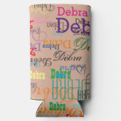 Colorful Repving Names Overlapt Custom Seltzer Blikjeskoeler (Achterkant)