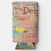 Colorful Repving Names Overlapt Custom Seltzer Blikjeskoeler (Voorkant)