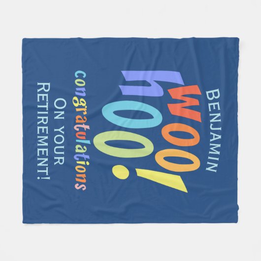 Colorful Retirement Gefeliciteerd Fleece Deken (Voorkant (Horizontaal))