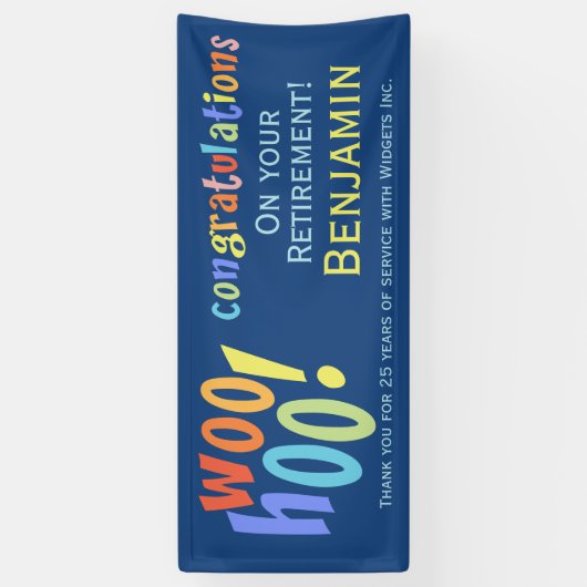 Colorful Retirement Gefeliciteerd Spandoek (Verticaal)