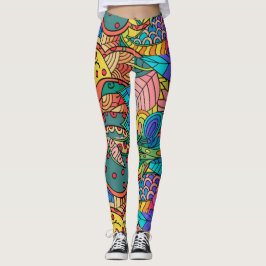Colorful Retro 1960, Psycholdelic Leggings