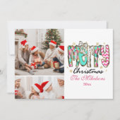 Colorful Retro 2 Photo  Merry Christmas Feestdagenkaart (Voorkant)